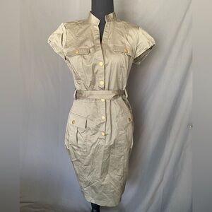 Army green shirt dress